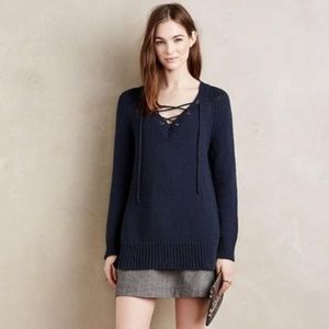 Moth by Anthropologie Asbury Lace Up Sweater